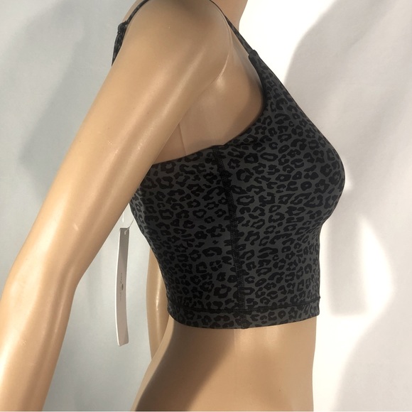 CRZ YOGA Animal Print Gray Black Sports Bra Wirefree Padded Cropped Tank Small - Picture 5 of 9